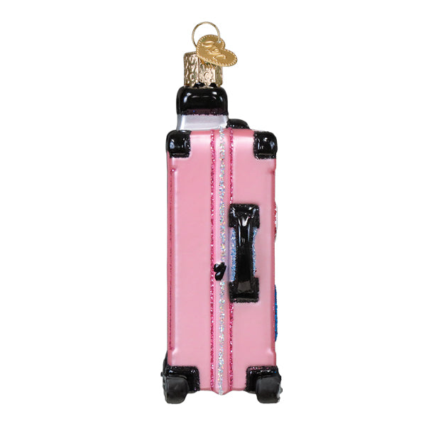 Pink Rolling Suitcase Ornament Old World Christmas