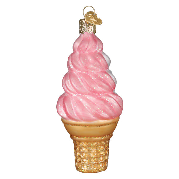 Strawberry Swirl Soft Serve Ornament Old World Christmas