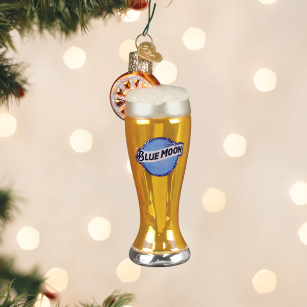 Glass Of Blue Moon Beer Ornament Old World Christmas