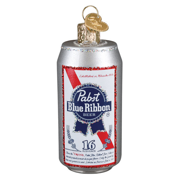 Pabst Blue Ribbon Beer Can Ornament Old World Christmas