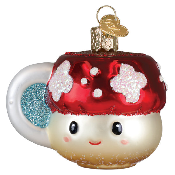 Mushroom Coffee Ornament Old World Christmas