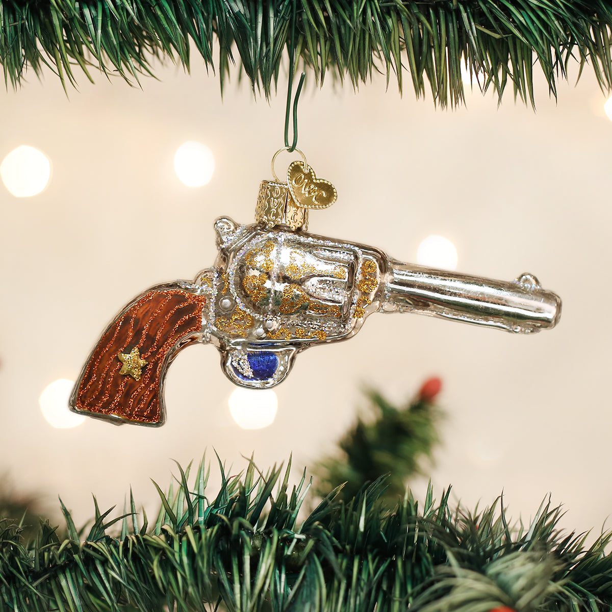 Western Revolver Ornament Old World Christmas