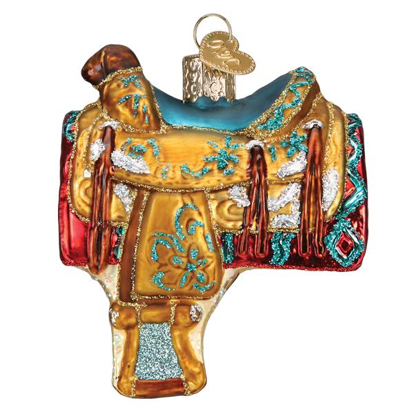 Western Saddle Ornament Old World Christmas