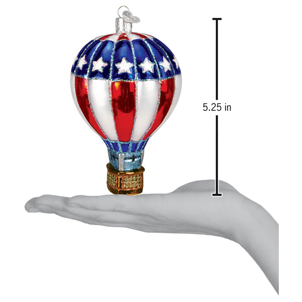 Patriotic Hot Air Balloon Ornament Old World Christmas