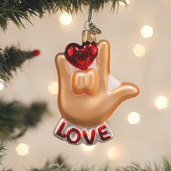 Love Sign Language Ornament Old World Christmas