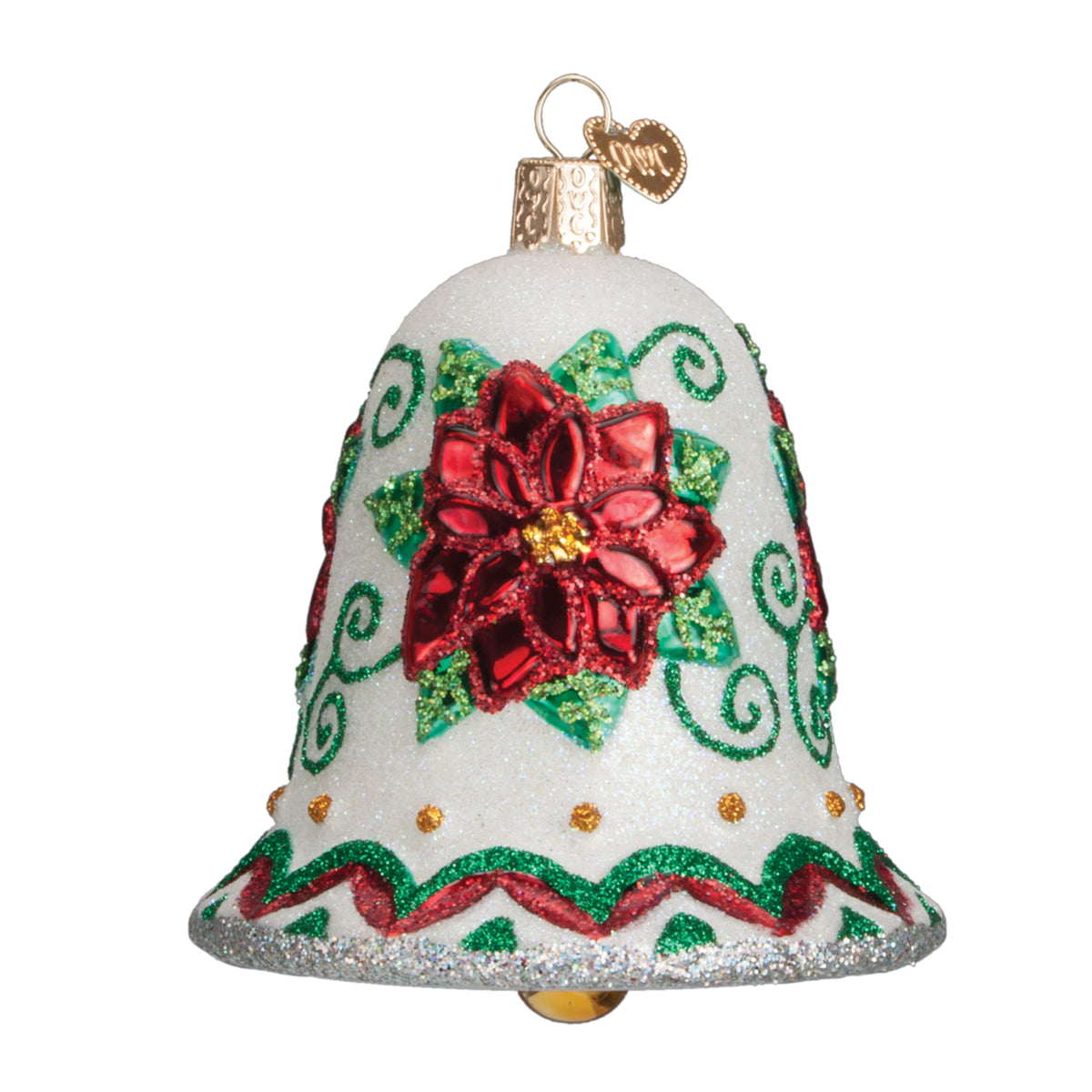 Poinsettia Bell Ornament Old World Christmas