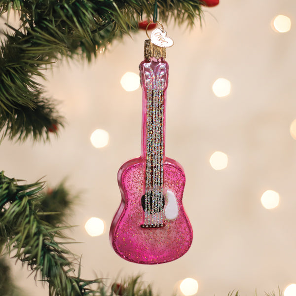 Glittered Glam Guitar Ornament Old World Christmas