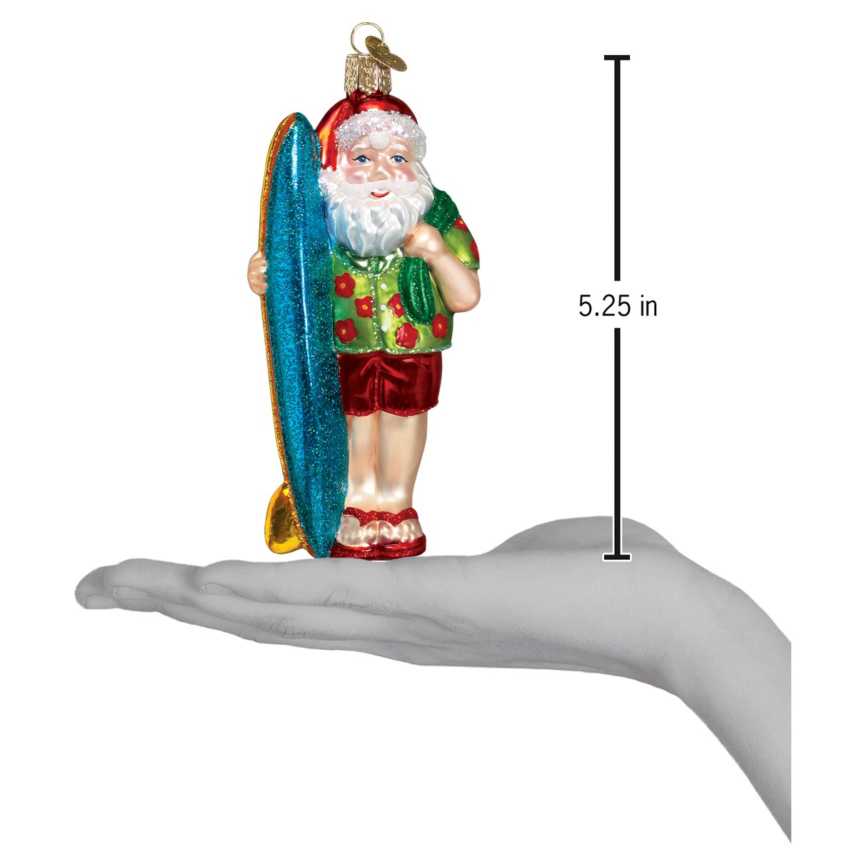 Surfer Santa Ornament Old World Christmas