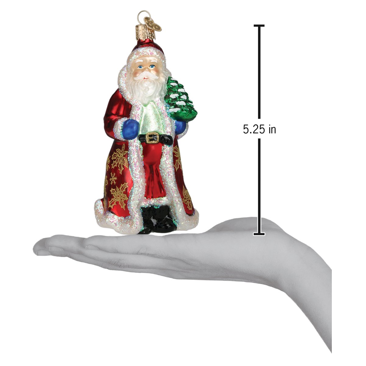 Glistening Golden Santa Old World Christmas