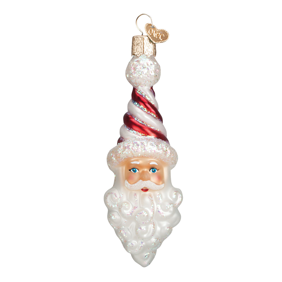 Peppermint Twist Santa Ornament Old World Christmas
