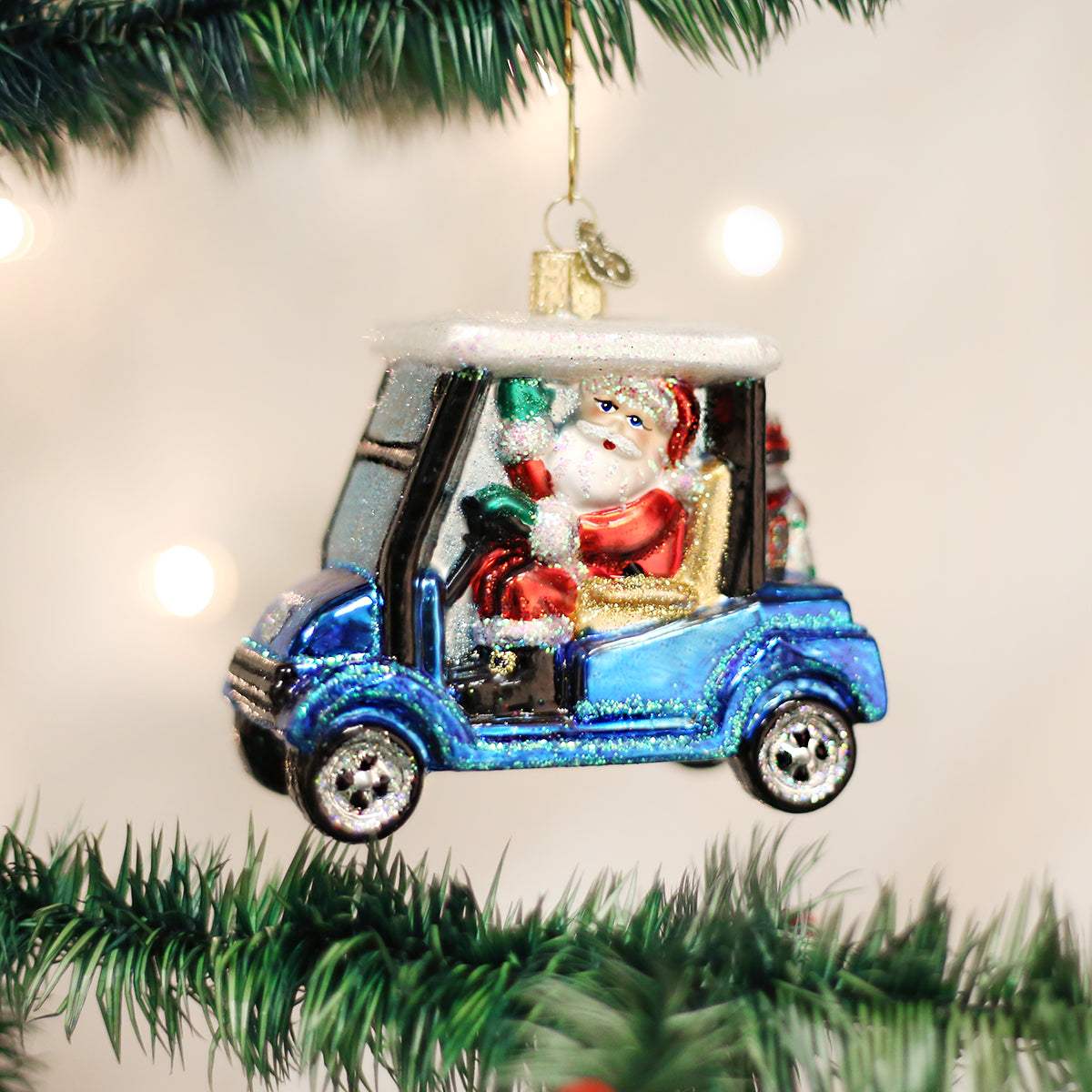 Golf Cart Santa Old World Christmas