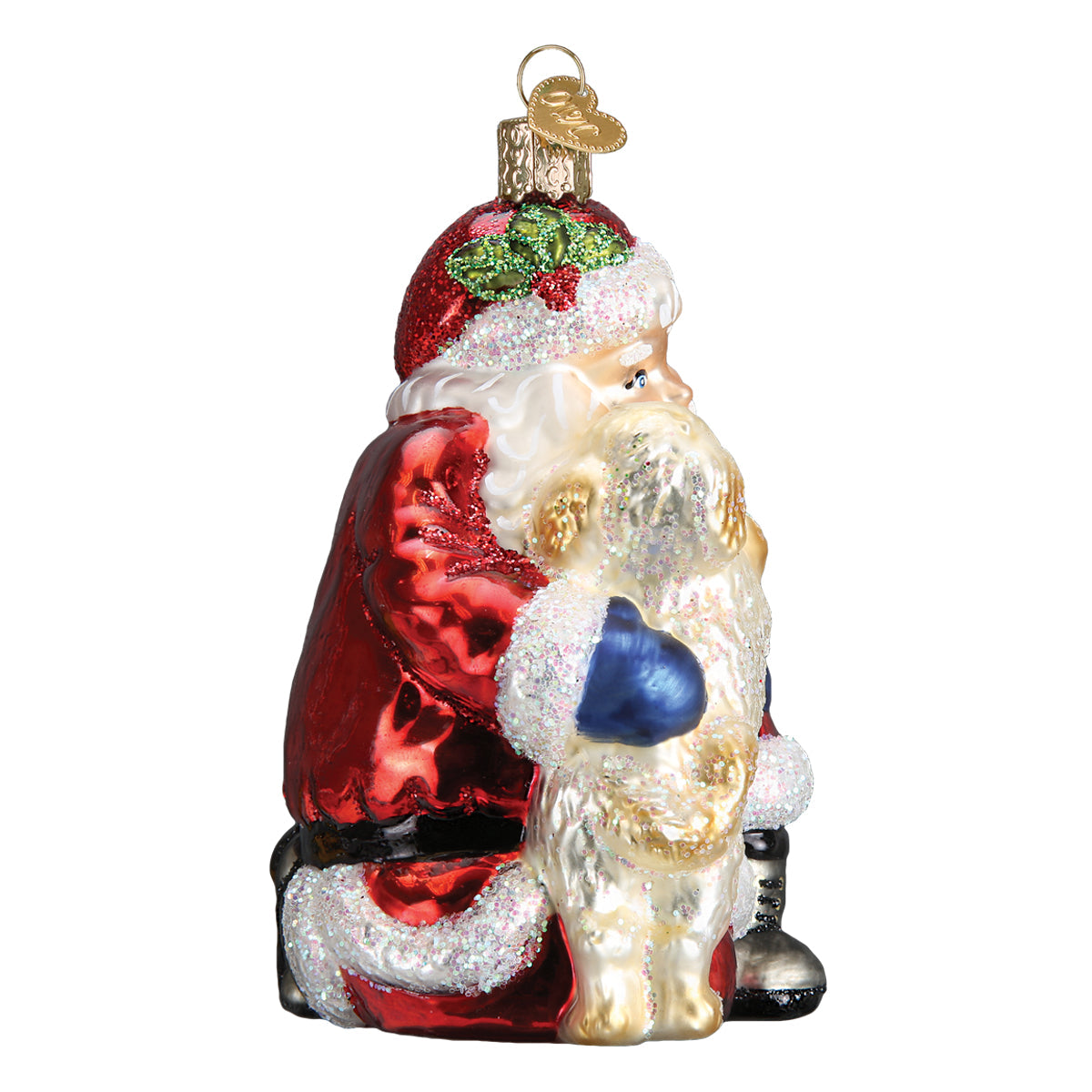Santa's Puppy Love Ornament Old World Christmas
