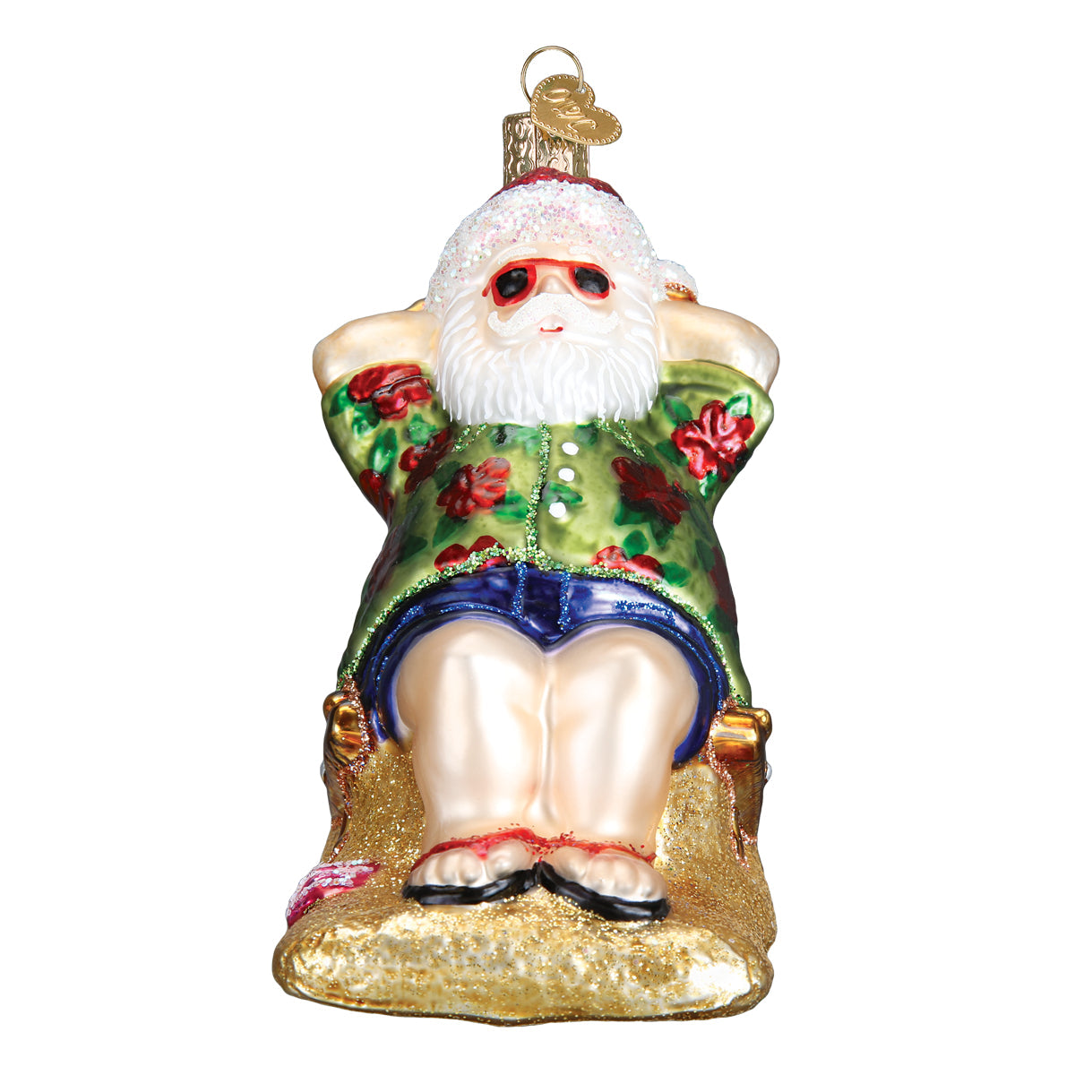 Sunning Santa Ornament Old World Christmas