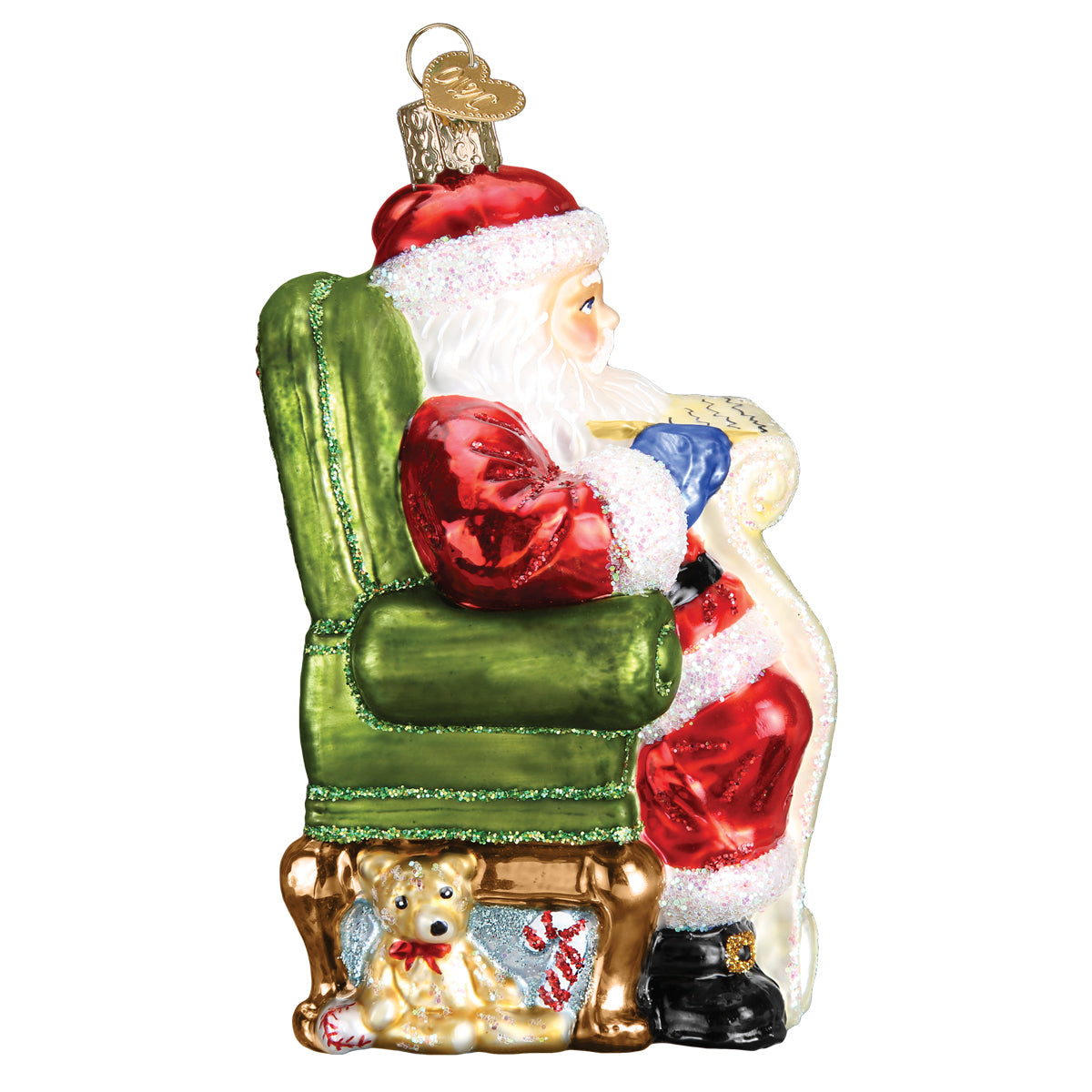 Santa Checking His List Ornament Old World Christmas