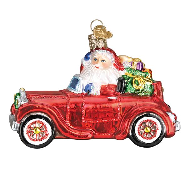 Santa In Antique Car Ornament Old World Christmas