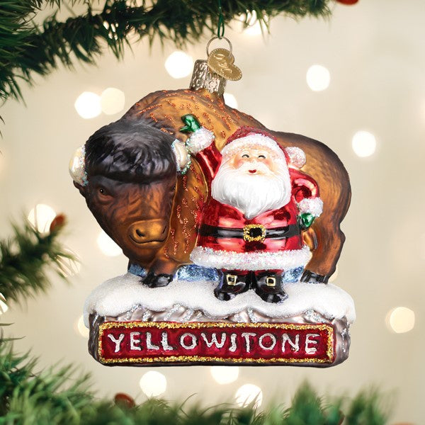Santa With Bison Ornament Old World Christmas