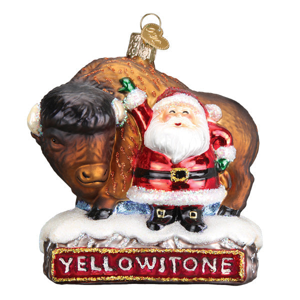 Santa With Bison Ornament Old World Christmas