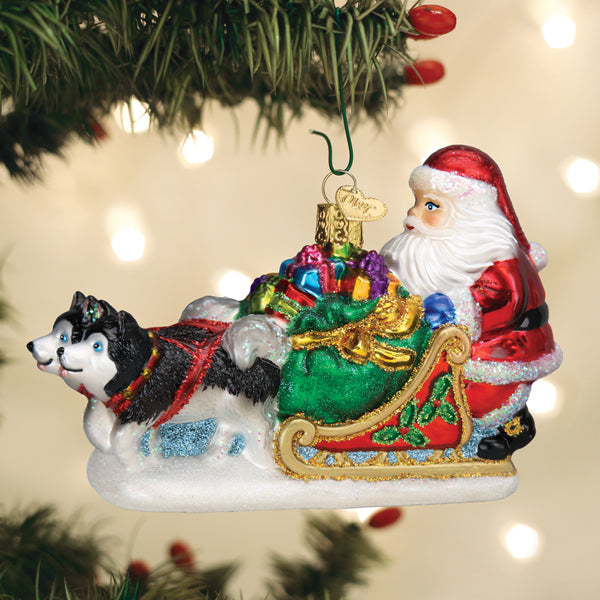 Santa's Dog Sled Ornament Old World Christmas