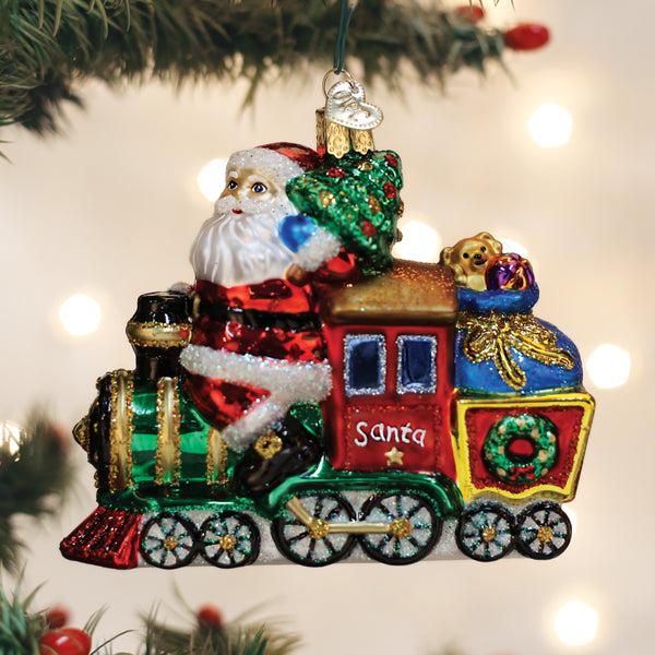 Santa On Locomotive Ornament Old World Christmas