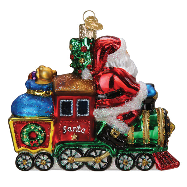 Santa On Locomotive Ornament Old World Christmas