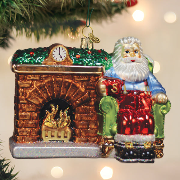 Santa At Hearth Ornament Old World Christmas