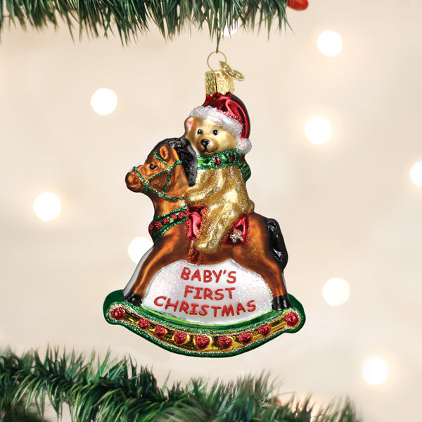 Rocking Horse Teddy Old World Christmas