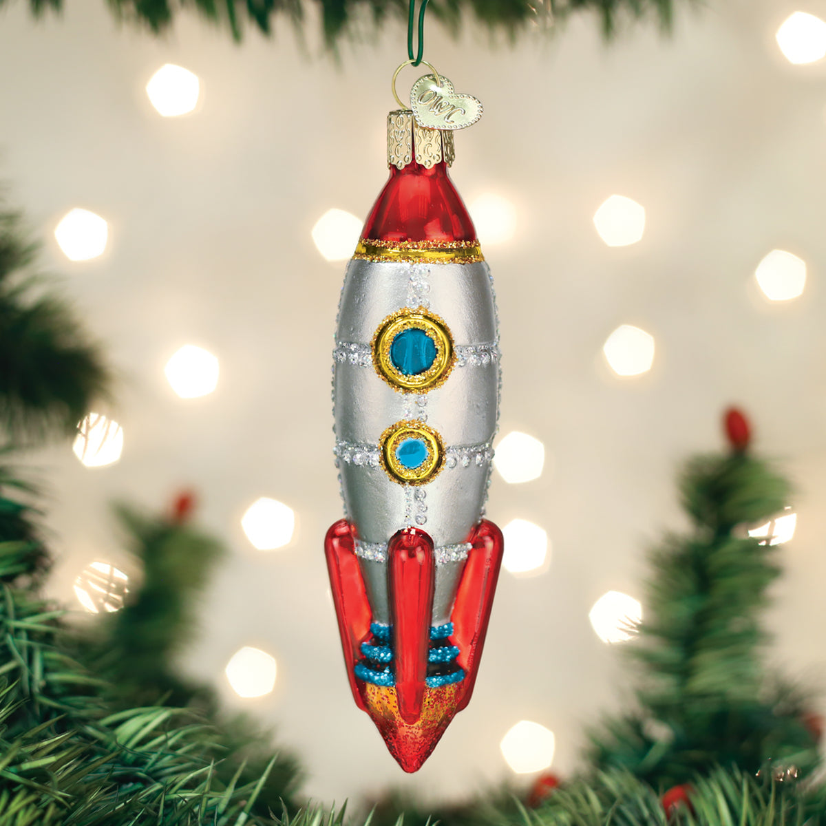 Toy Rocket Ship Ornament Old World Christmas