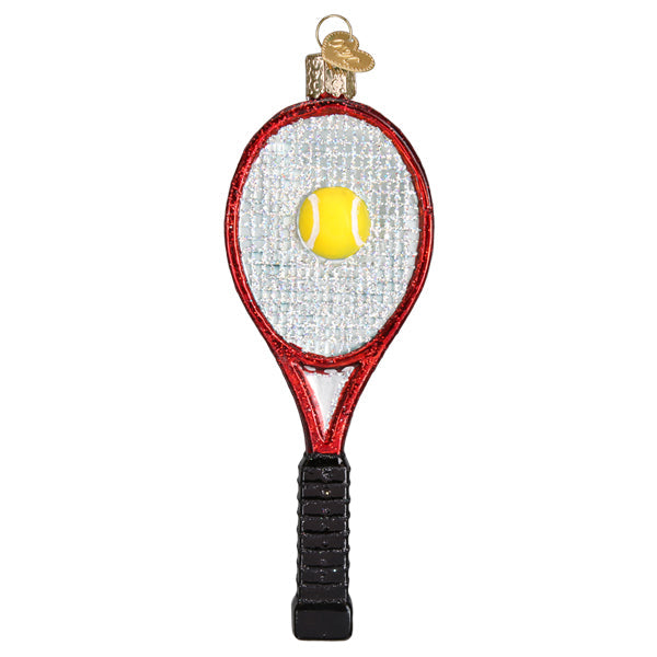 Red Tennis Racquet Ornament Old World Christmas