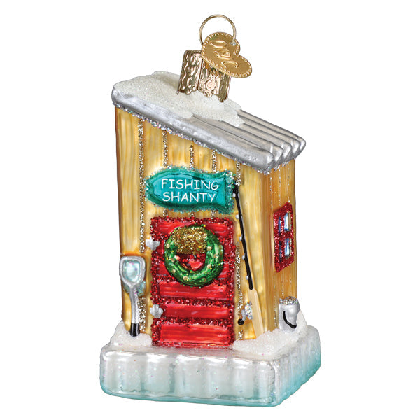 Ice Fishing Shanty Ornament Old World Christmas