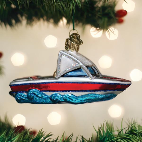 Ski Boat Ornament Old World Christmas