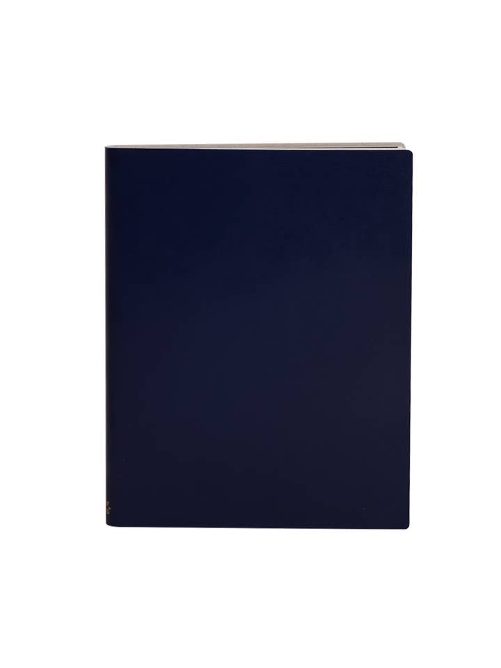 Paperthinks Recycled Leather XL 7 x 9 Inches Lined Notebooks: Black