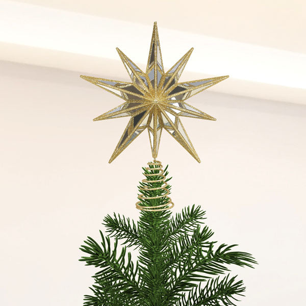 12" Gold Double-Sided Mirrored Star Tree Topper Old World Christmas