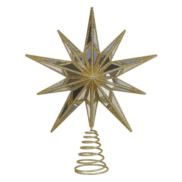 12" Gold Double-Sided Mirrored Star Tree Topper Old World Christmas