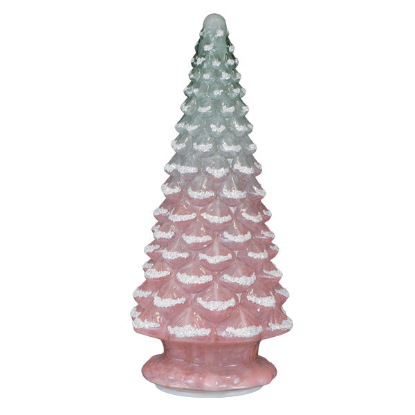 14" Lit Pink Glass Tabletop Tree Old World Christmas