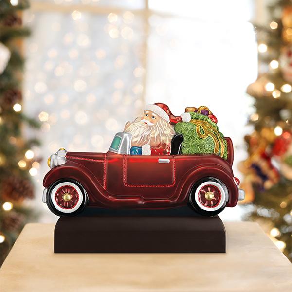 Santa In Antique Car Light Old World Christmas