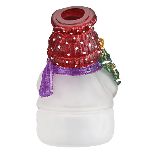 Snowman With Tree Candle Light Old World Christmas