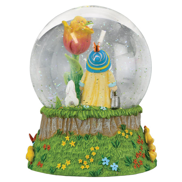 Spring Garden Gnome Snow Globe Old World Christmas