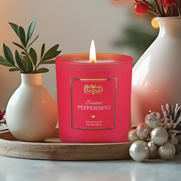 Twisted Peppermint Candle Old World Christmas