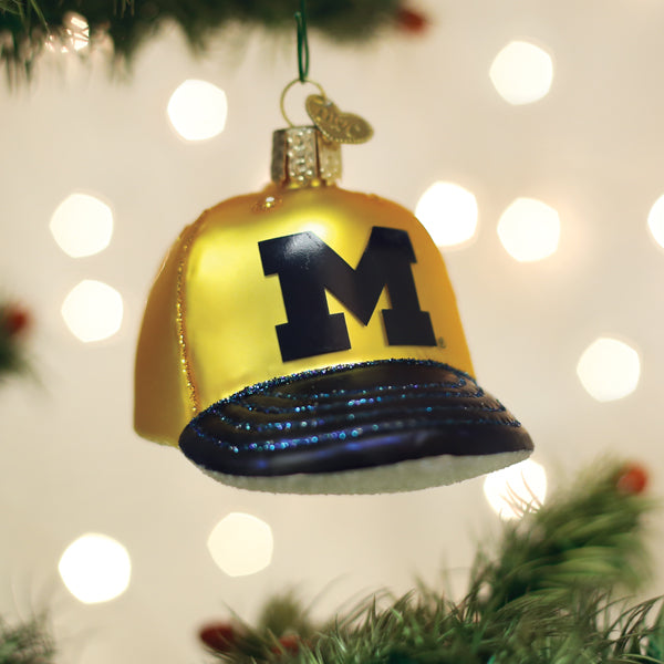 Michigan Baseball Cap Ornament Old World Christmas
