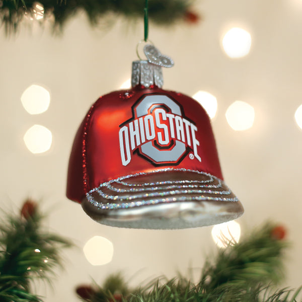 Ohio State Baseball Cap Ornament Old World Christmas