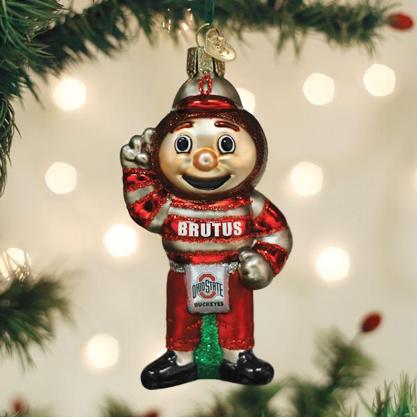 Ohio State Brutus Buckeye Ornament Old World Christmas