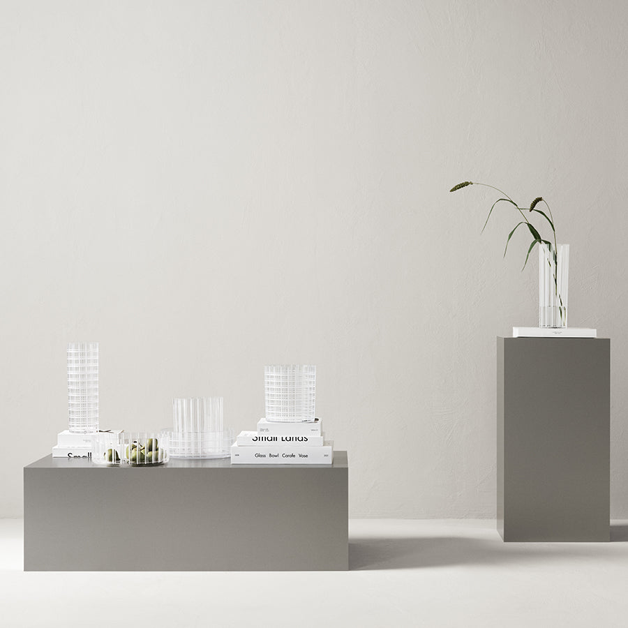 Cut In Number Striped Vase Low Orrefors