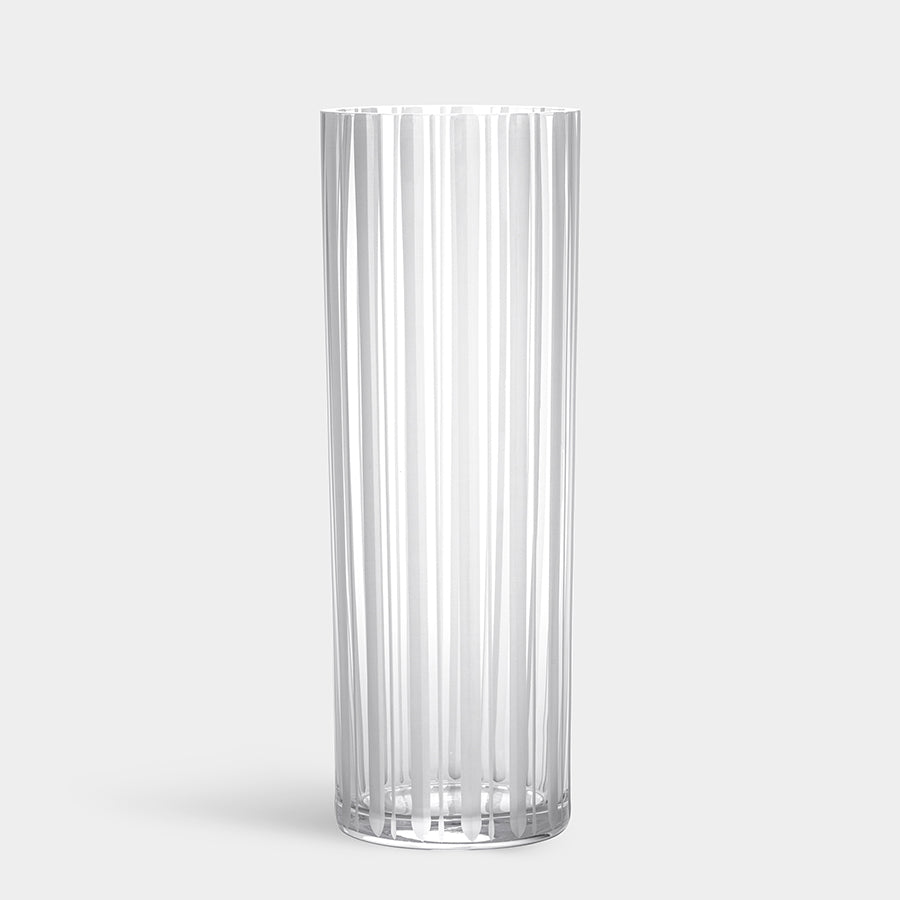 Cut In Number Striped Vase Tall Orrefors
