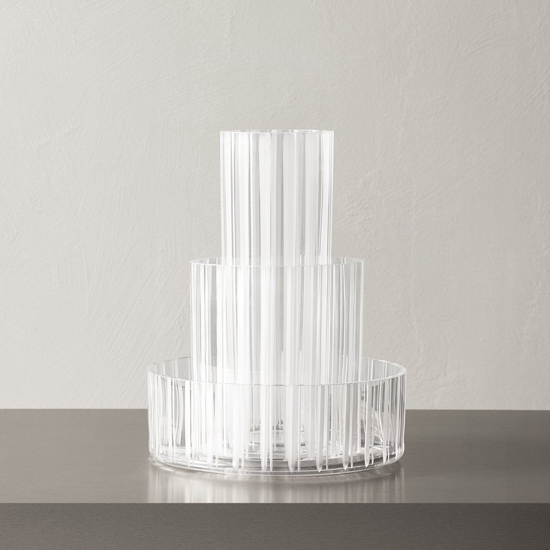 Cut In Number Striped Vase Tall Orrefors