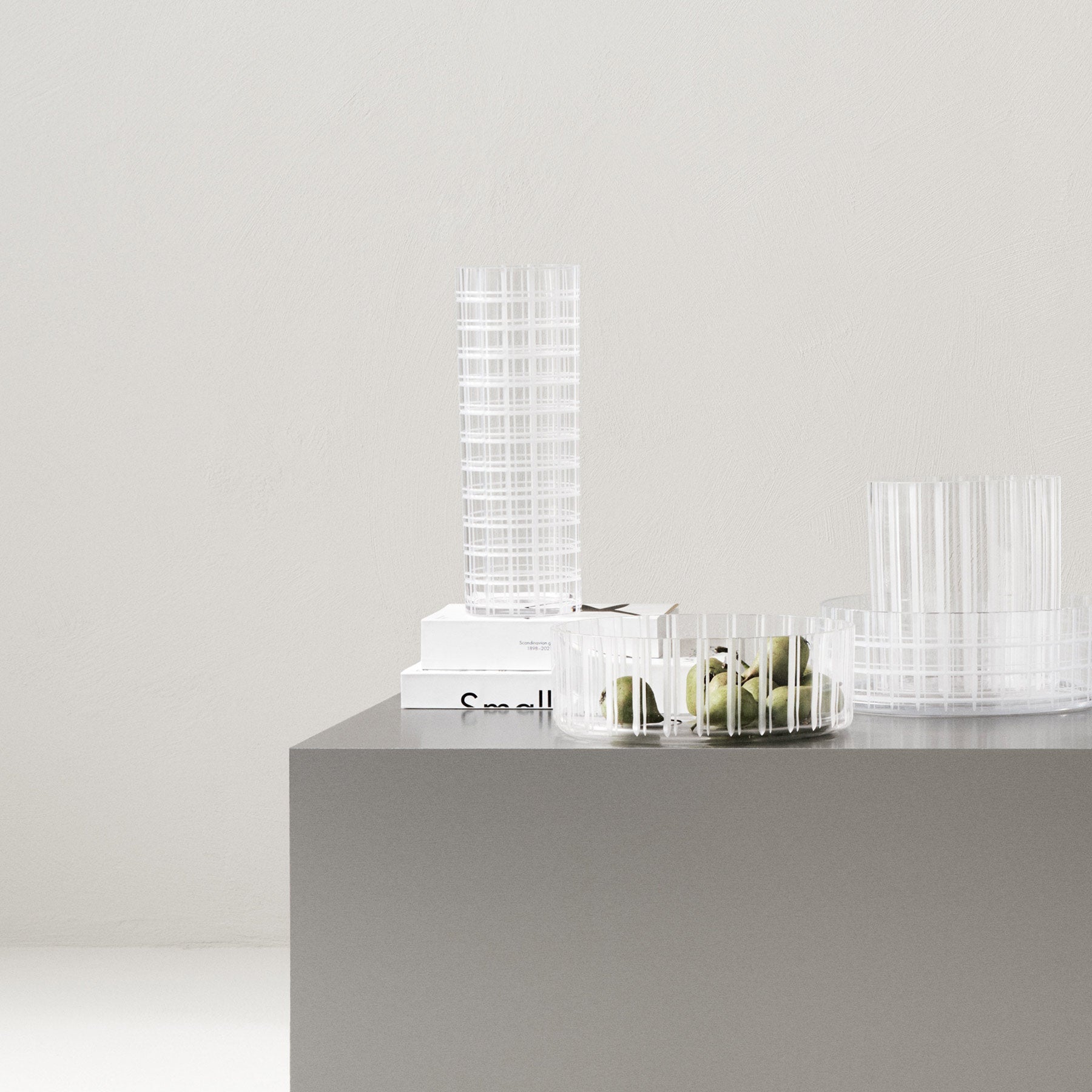 Cut In Number Striped Vase Low Orrefors