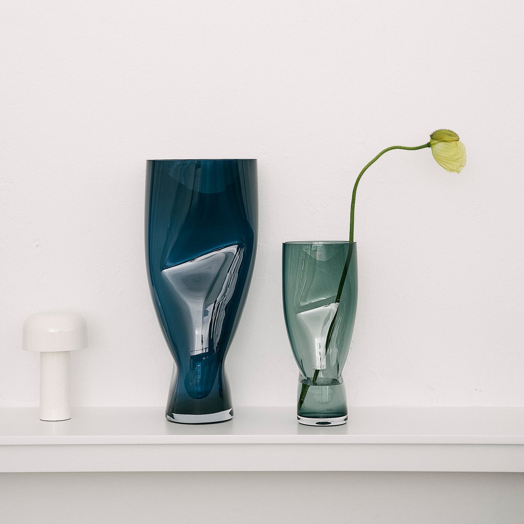 Squeeze Blue/Gray Vase Tall Orrefors