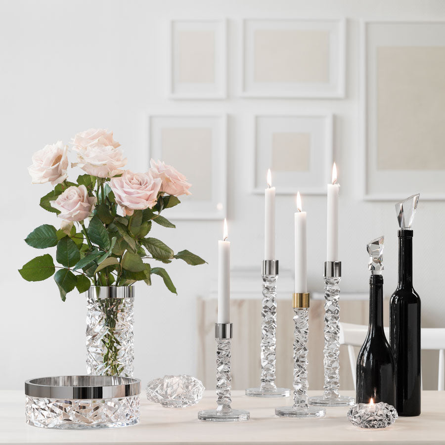 Carat Candlestick Silver Small 2-Pack Orrefors