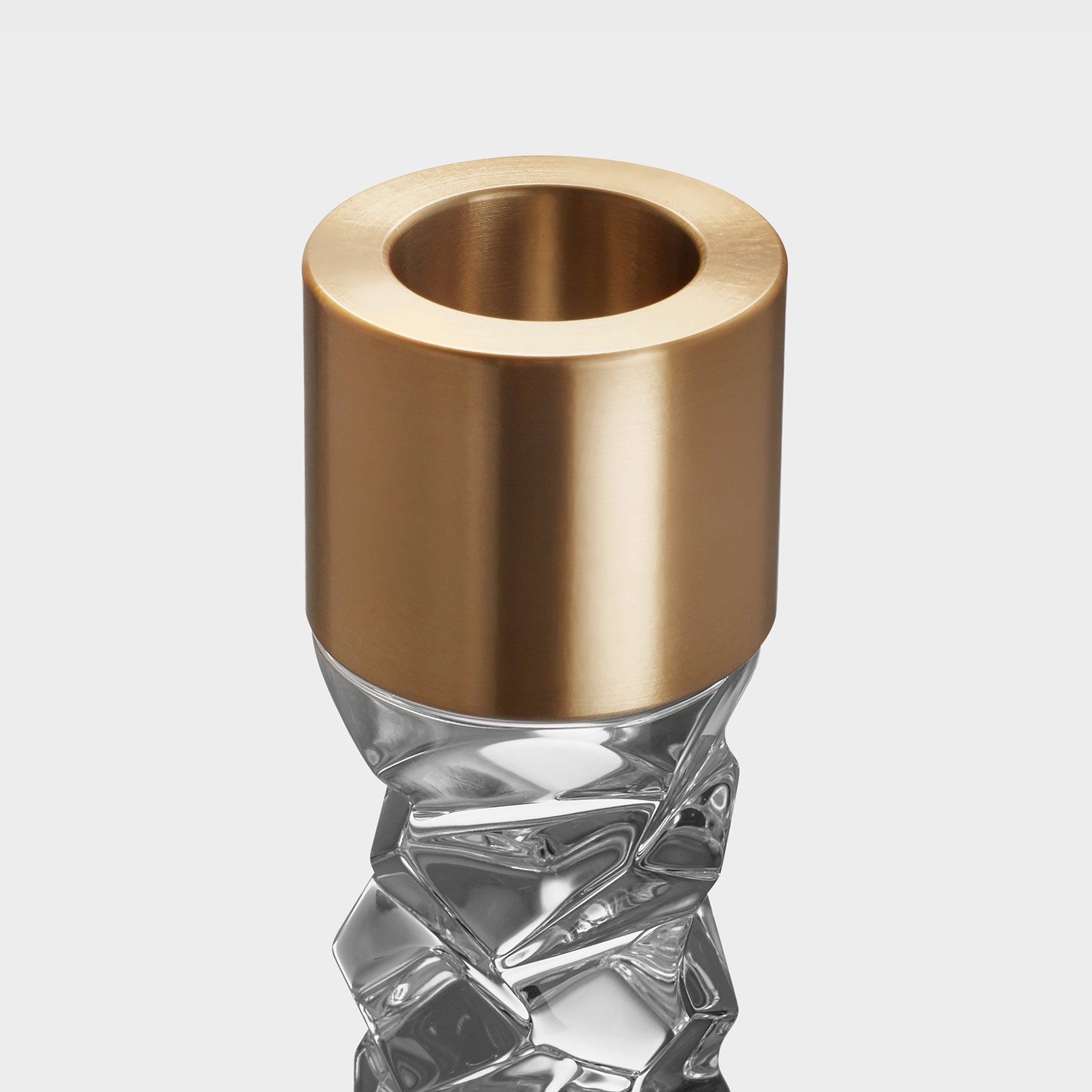 Carat Candlestick Brass Small Orrefors