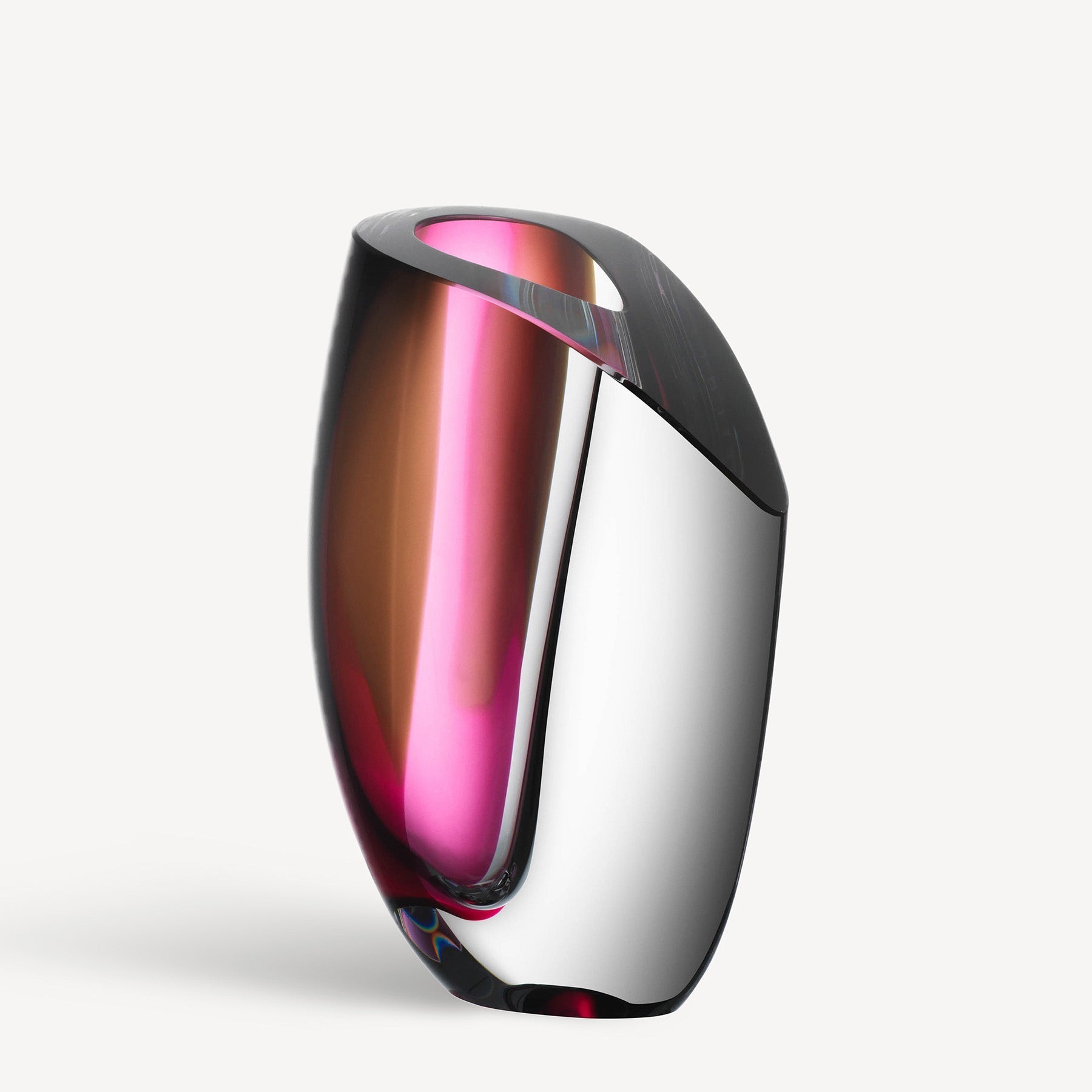 Mirage Gray/Red Vase Large Kosta Boda