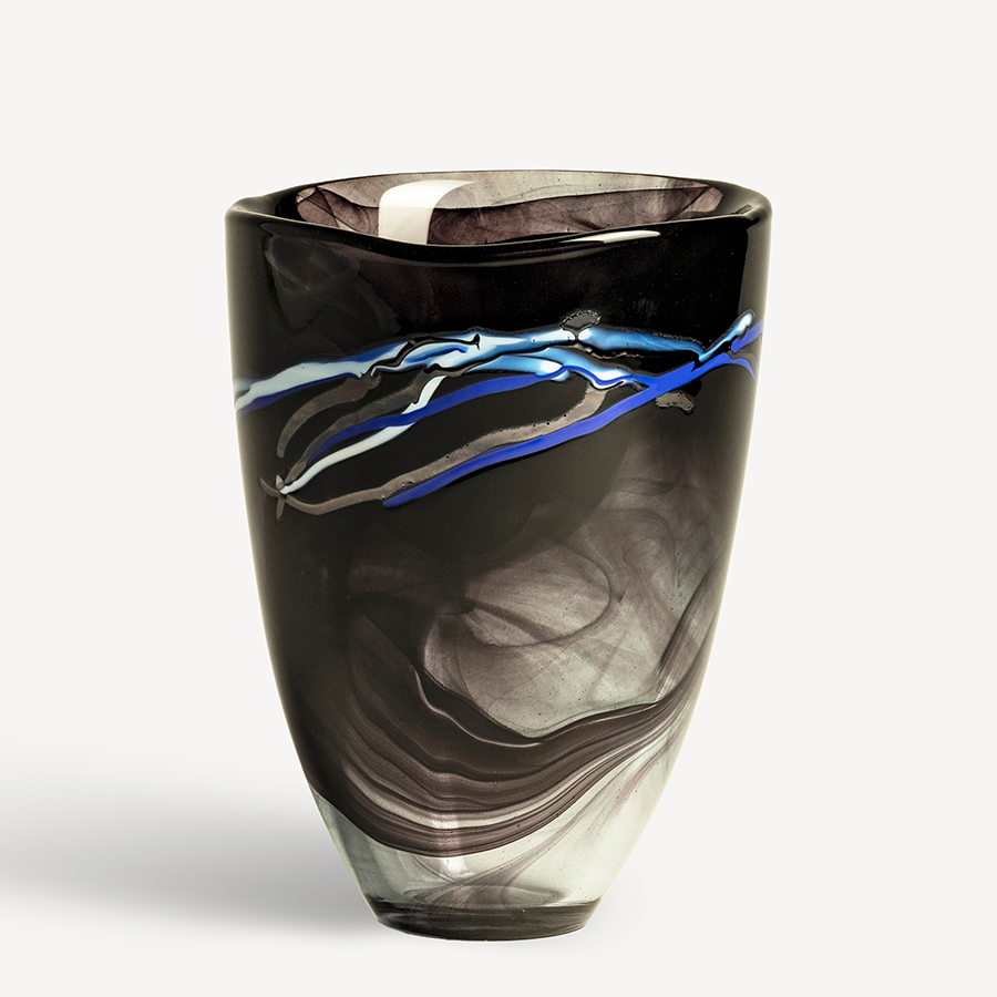 Contrast Black Vase Kosta Boda